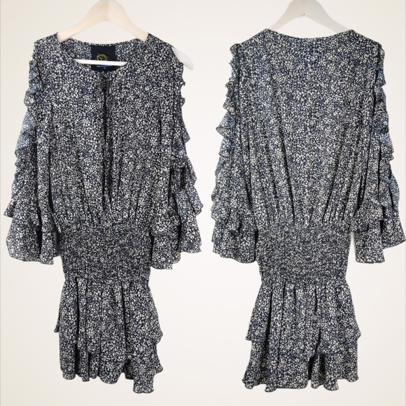 NEW Blue Life Rockstar Floral Ruffle Cutout Romper - Picture 2 of 5